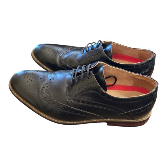 Men's BRUNO MARC Leather Brogue Oxford Derby Shoes sz 11 - Picture 2 of 12